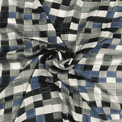 Printed Silk Scarf Dusky Crosshatch