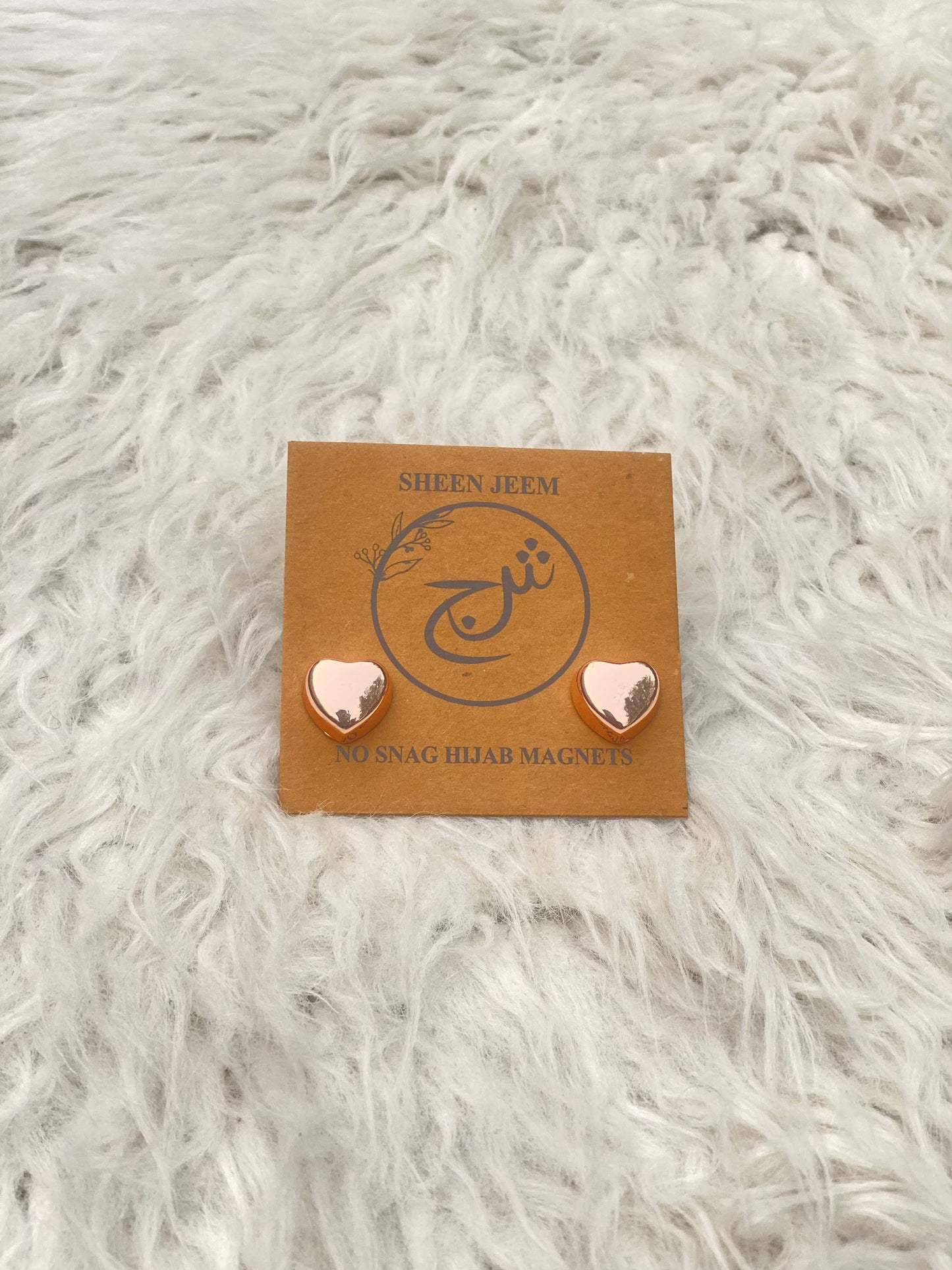 Hijab Magnet Heart Chrome Rose Gold - Pair of 1