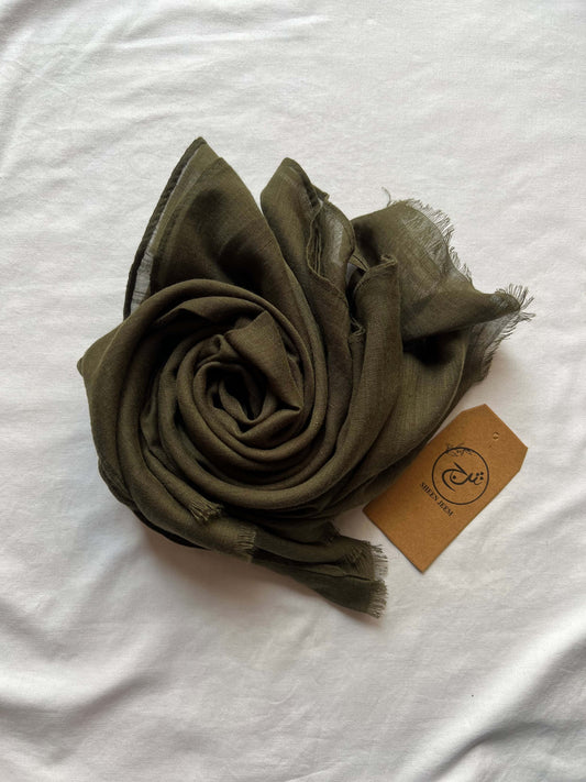 Turkish Lawn Hijab - Olive Green