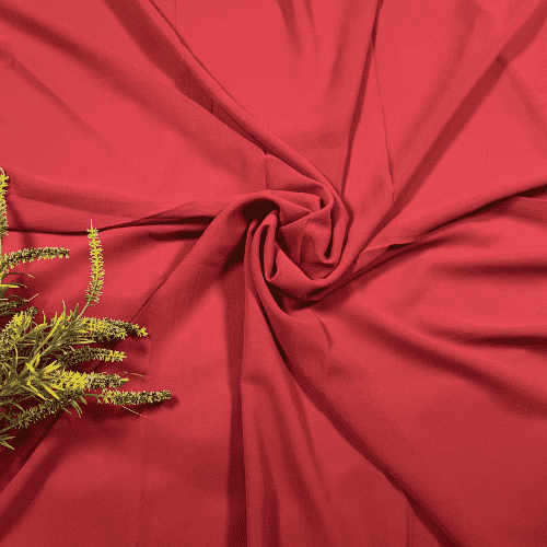 Plain Georgette - Carmine Red