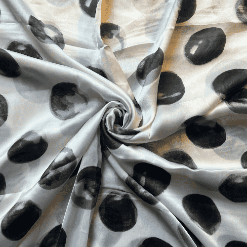 Printed Silk Scarf Monochrome Dots