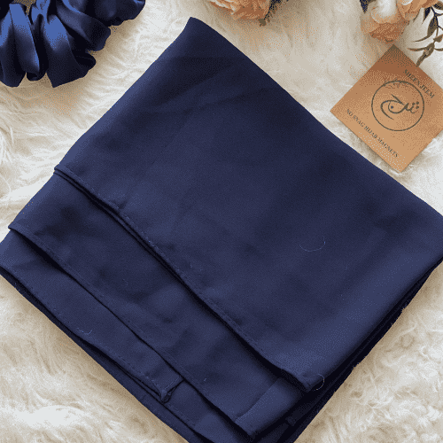Plain Georgette - Navy Blue