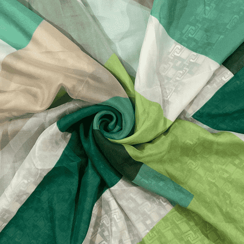 Printed Silk Scarf Tropical Greens
